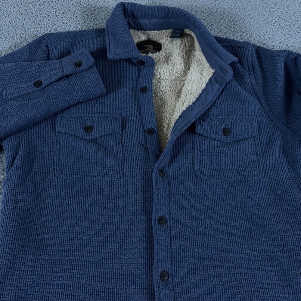 Freedom Foundry‎ Shirt Mens Large Blue Waffle Knit Sherpa Lined Shacket Outdoor
